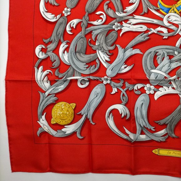 Authentic Hermes scarf Carre 90 Reds Silk100% - Picture 5 of 10